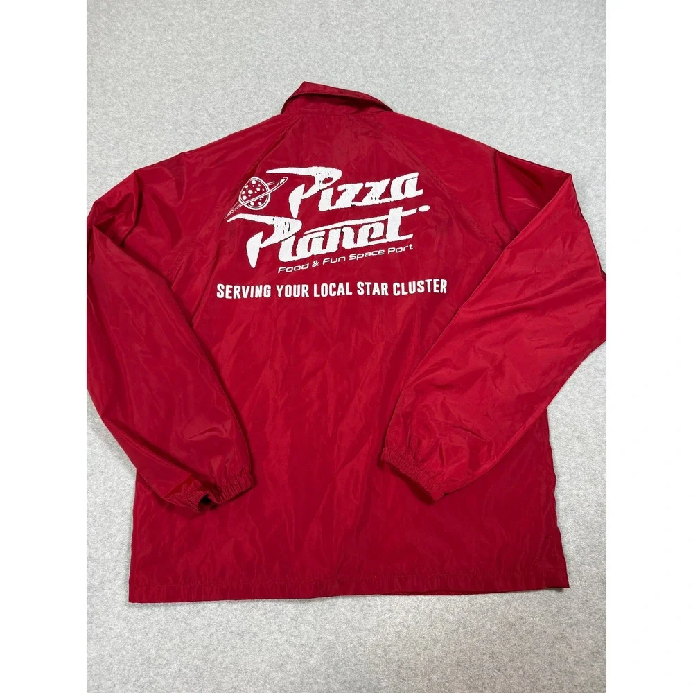 Disney Pixar Toy Story Pizza Planet Red Coaches Jacket Windbreaker Large